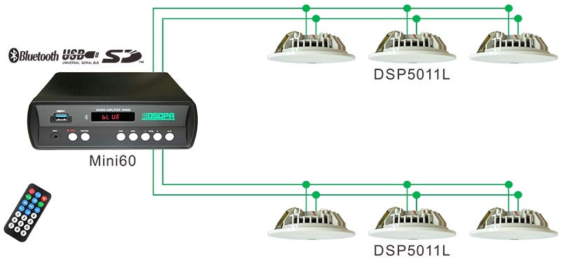 DSPPA 2x30W Mini Digital Amplifier with USB & Bluetooth