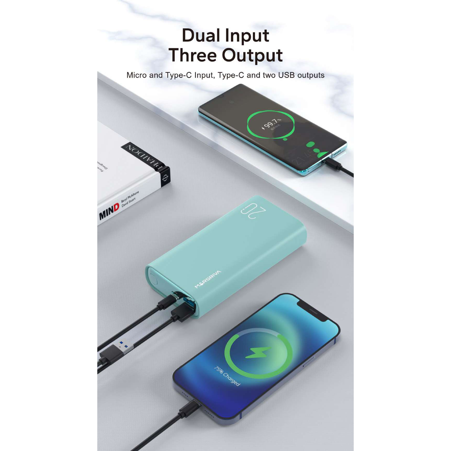 MARSRIVA Power Bank 20000mAh Fast Charging | MR-PB20 - متجر نصر
