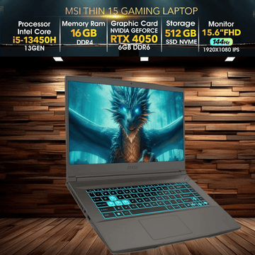 MSI Laptops MSI Thin 15 | i5-13420H | RTX 4050 | 16GB Ram | 512SSD | B13VE