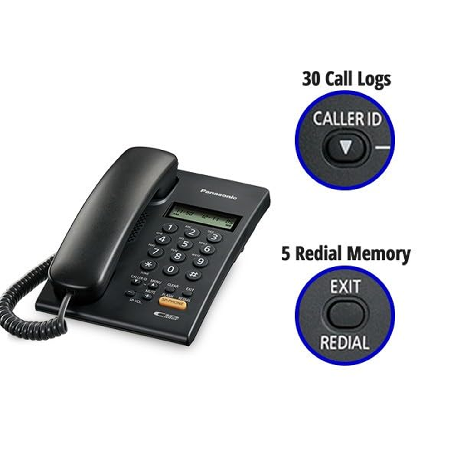 Panasonic KX-TSC62 Corded Phone - Black متجر نصر