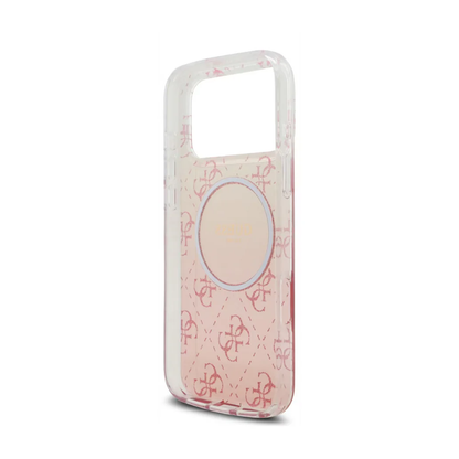 جراب Guess MagSafe Gradient بشعار 4G لامع وردي | سلسلة IPHONE 17