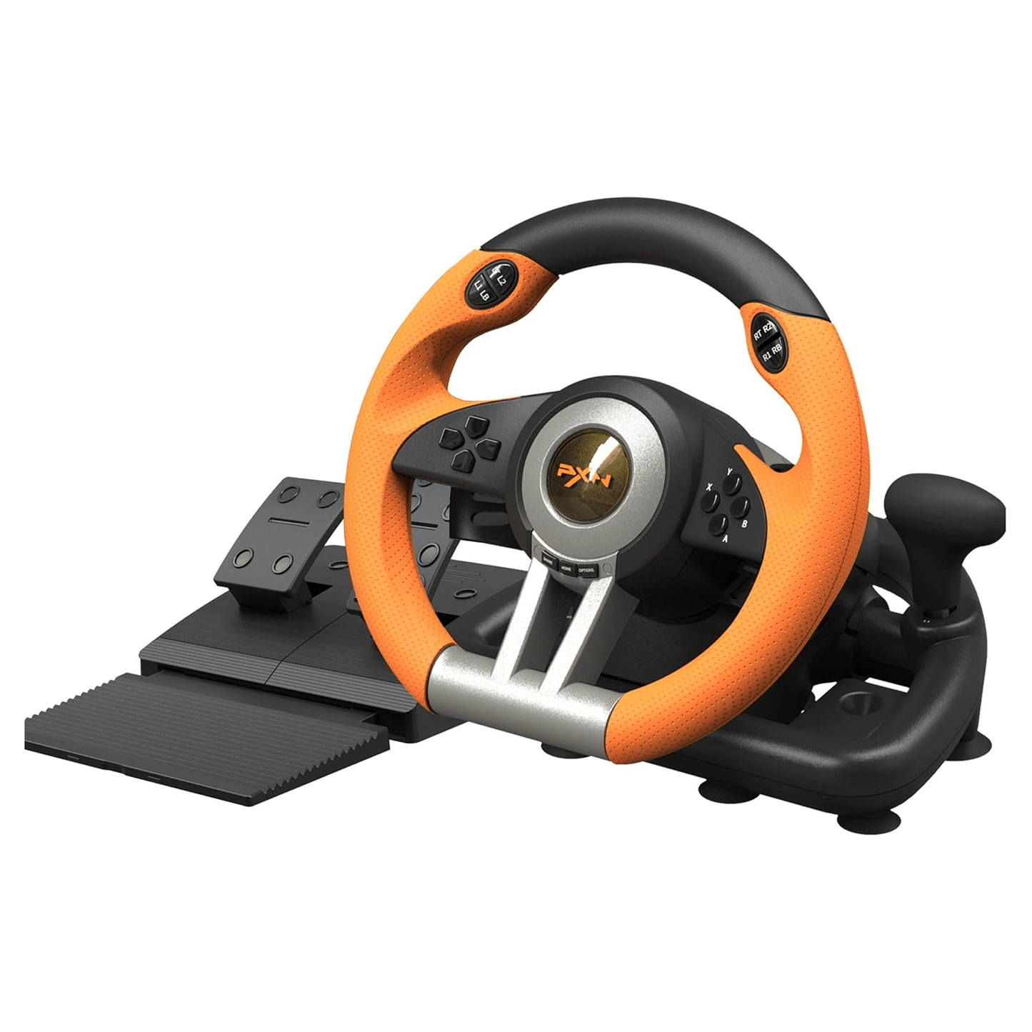 PXN V3 Pro Games Steering Wheel | (Black - Orange) - متجر نصر