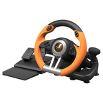 Playstation Smart&Games Orange PXN V3 Pro Games Steering Wheel | (Black - Orange)