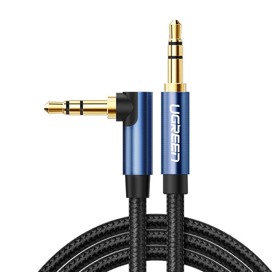 Ugreen Angled AUX Cable 2 x Mini Jack 3.5mm blue /AV112 متجر نصر