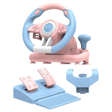 PXN Smart&Games Blue & Pink PXN V3 Pro Games Steering Wheel | (Blue & Pink - Cyan & Yellow)