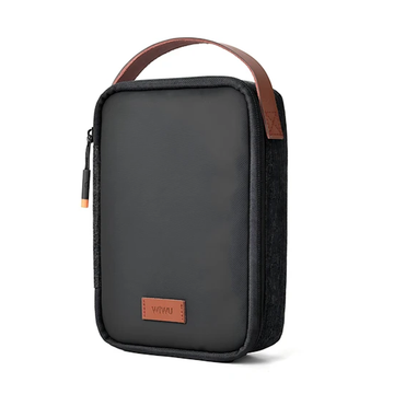 Wiwu Minimal Tech Pouch, Compact Polyester & Genuine Leather Organizer Bag