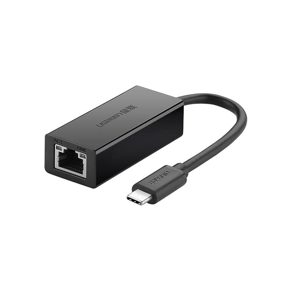 UGREEN USB 2.0 Type-C to 10/100/1000Mbps Ethernet Adapter, Black /30287