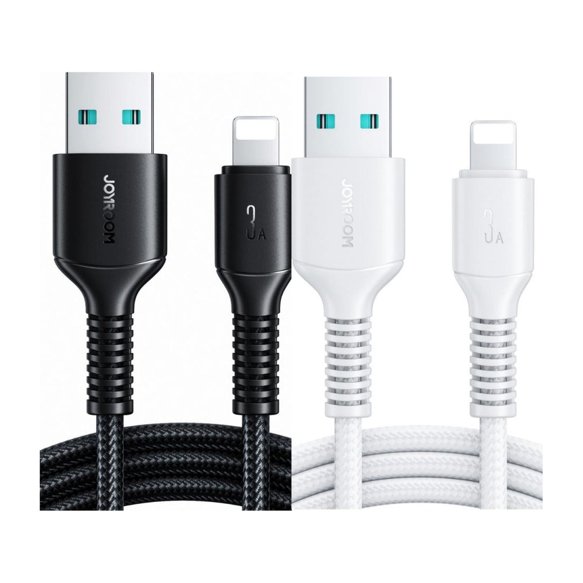 كيبل شحن سريع JOYROOM Long-Lasting Series مضفّر بالنايلون بطول 1m، 3A USB-A / 60W C إلى C / 30W C إلى Lightning | S-A9U - متجر نصر