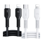 JOYROOM Long-Lasting Series Nylon Braided Fast Charging Cable 1m, 3A USB-A / 60W C to C / 30W C to Lightning | S-A9U