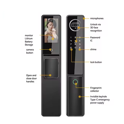 Smart Door Lock SE52x |Video Call | Self Open | Surveillance Cam (Tri Lock) متجر نصر