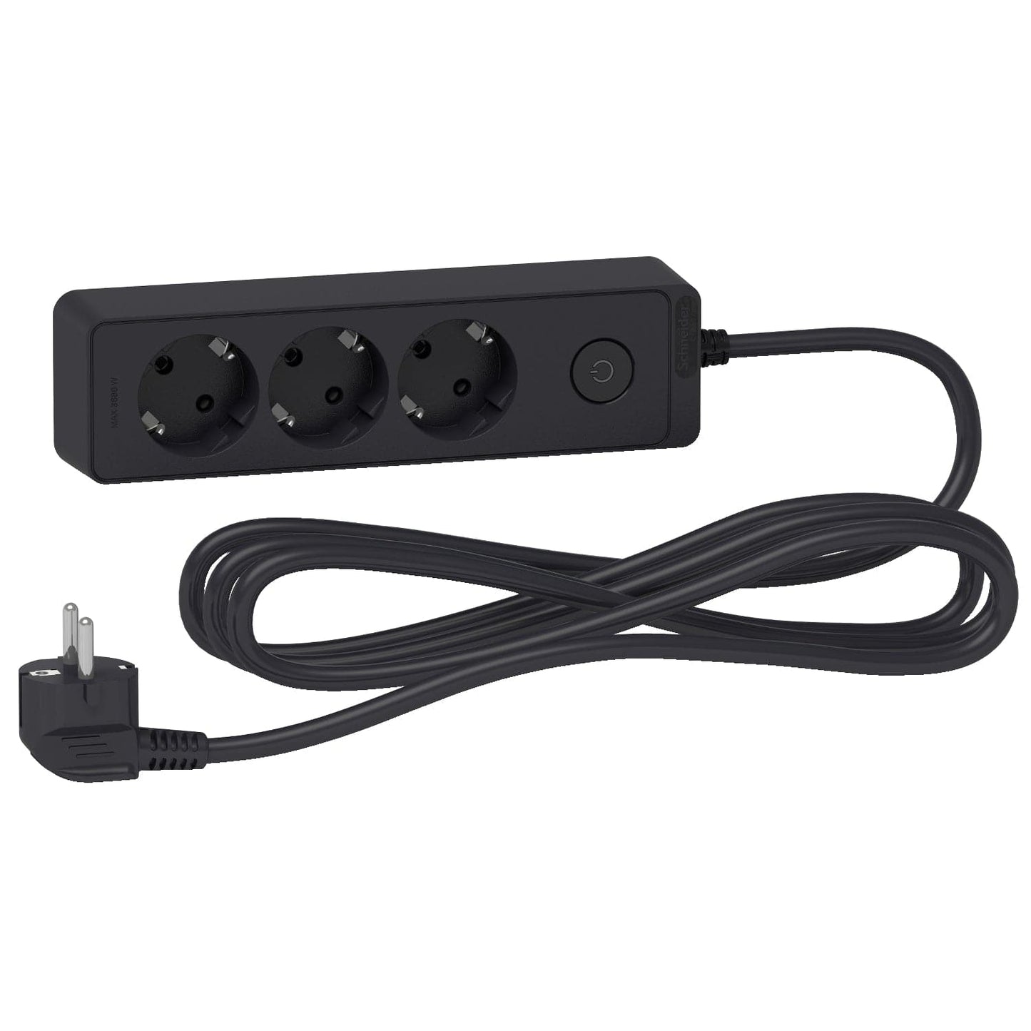 Schneider Power Strip 3 Gang | White/Black | 1.5/3 Meter | EU Plug - متجر نصر