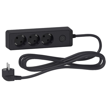 Schneider Accessories 3m Cable Black #ST9433B Schneider Power Strip 3 Gang | White/Black | 1.5/3 Meter | EU Plug
