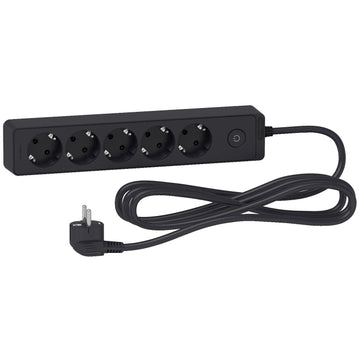 Schneider Accessories 3m Cable Black #ST9453B Schneider Power Strip 5 Gang | White/Black | 3 Meter | EU Plug