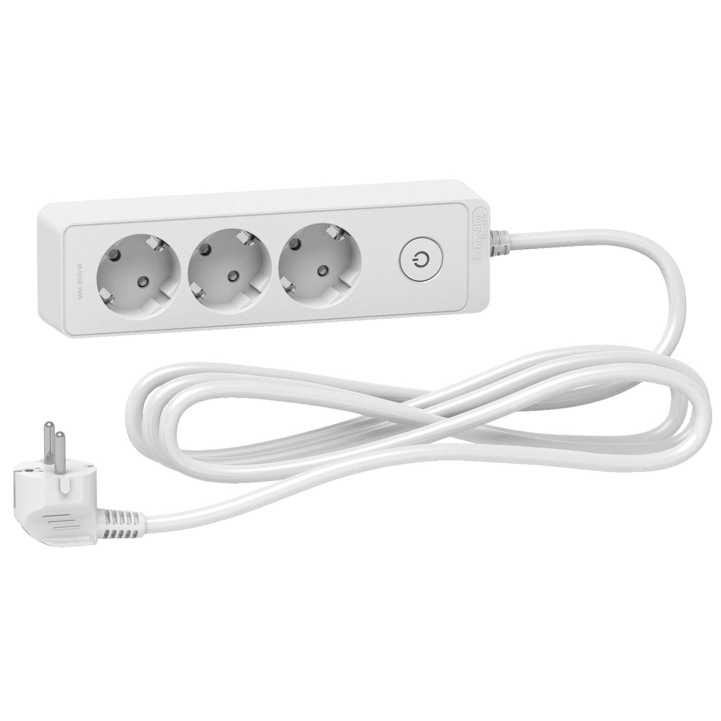 Schneider Power Strip 3 Gang | White/Black | 1.5/3 Meter | EU Plug - متجر نصر