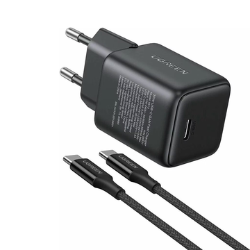 UGREEN 30W USB-C GaN Fast Charger EU (Set) -Multicolor / X513 Black #65012