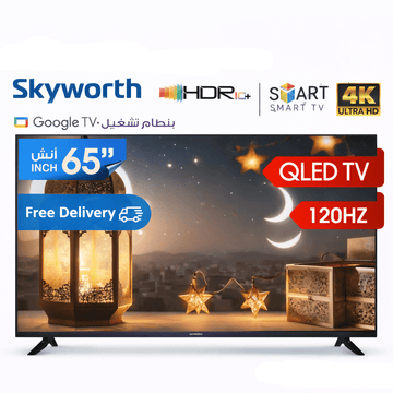 Skyworth Screen Skyworth 65Q6800H 65 Inch QLED 4K UHD Smart TV | Google TV | 120Hz | HDR10+ | Voice Control | Wi-Fi | Bluetooth