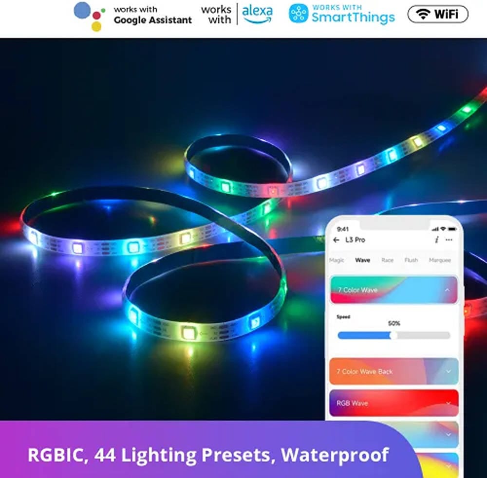 شريط إضاءة ليد ذكي RGBIC /L3-5M-P - متجر نصر
