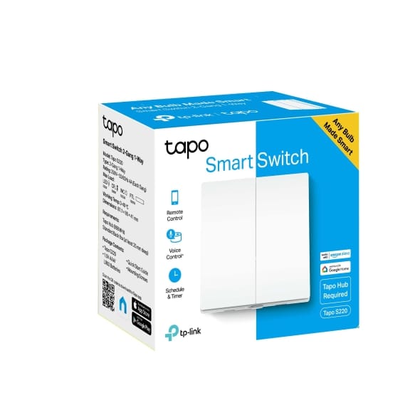 Tapo Smart Light Switch 2-Gang 1-Way | Tapo S220 - متجر نصر
