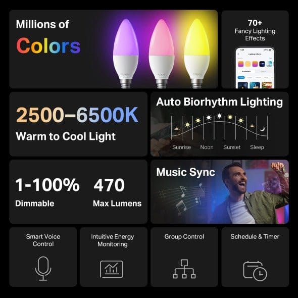 Tp-Link Tapo L430C(2-pack) | Smart Light Bulb, Multicolor - متجر نصر