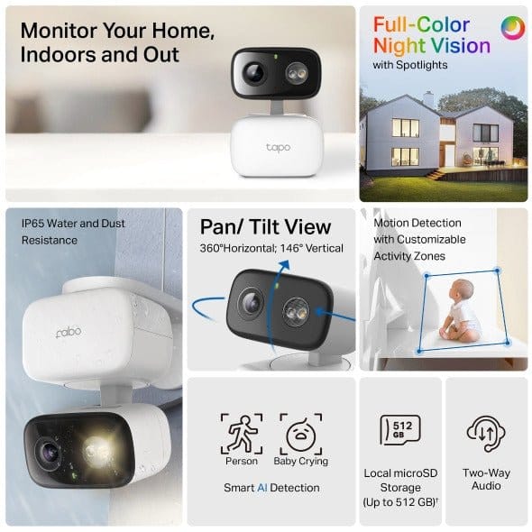 2mp Indoor/Outdoor Home Security Wi-Fi Camera | Tp-Link Tapo C206 - متجر نصر