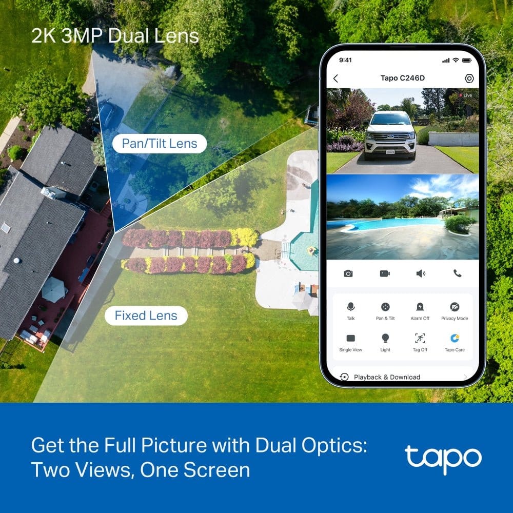 3MP Dual 2K Cameras | Smart Tracking | Indoor/Outdoor |Tapo C246D - متجر نصر