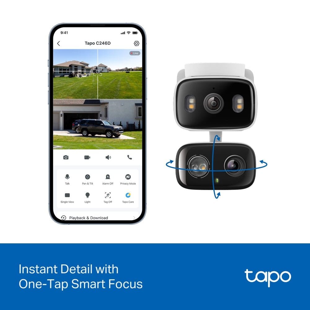 3MP Dual 2K Cameras | Smart Tracking | Indoor/Outdoor |Tapo C246D - متجر نصر