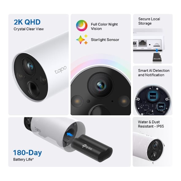 4mp Outdoor Smart Wire-Free Security Camera System, 2-Camera System Tapo C420S2 - متجر نصر