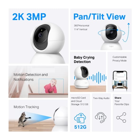 Tapo 3mp Indoor Pan /Tilt PT Camera | Tapo C210 - متجر نصر