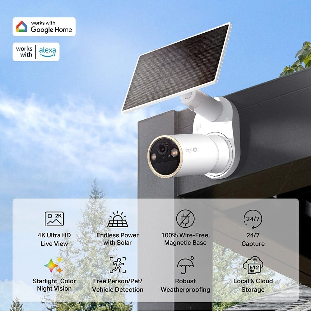 كـاميـرا تابــو الذكية للأمان التي تعمل بالطاقة الشمسية بدقة 8.ميجا بكسل | Tapo.C460.Kit - متجر نصر