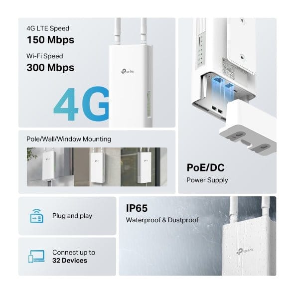 4G Sim 300 Mbps Wi-Fi Outdoor Router /TL-MR100-Outdoor - متجر نصر