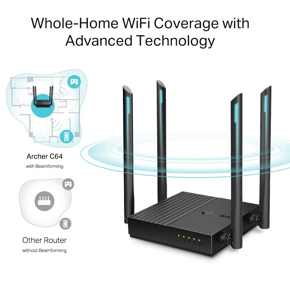Archer AC1200 Wireless Dual Band Gigabit Router | Archer C64 - متجر نصر