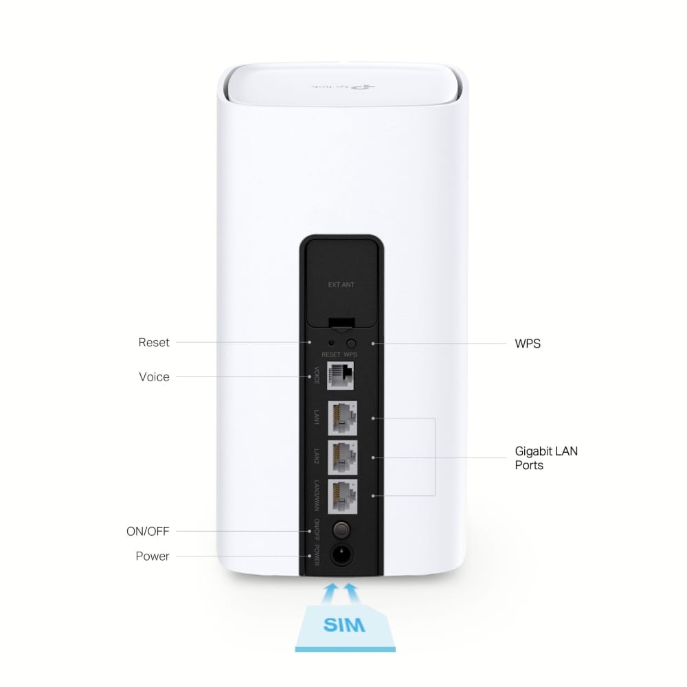 راوتر 4G+ بشريحة TP-Link Cat12 AX3000 Wi-Fi 6 مع منفذ هاتف للمكالمات | MX515v - متجر نصر