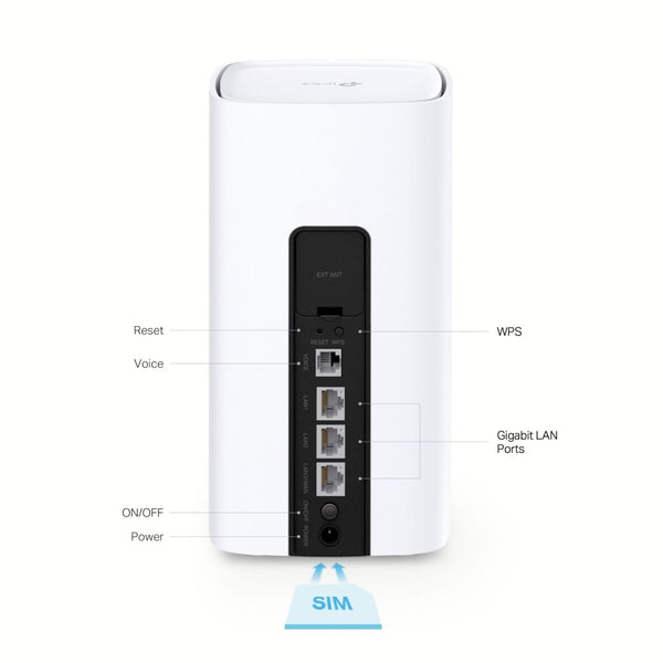 راوتر 4G+ بشريحة TP-Link Cat12 AX3000 Wi-Fi 6 مع منفذ هاتف للمكالمات | MX515v