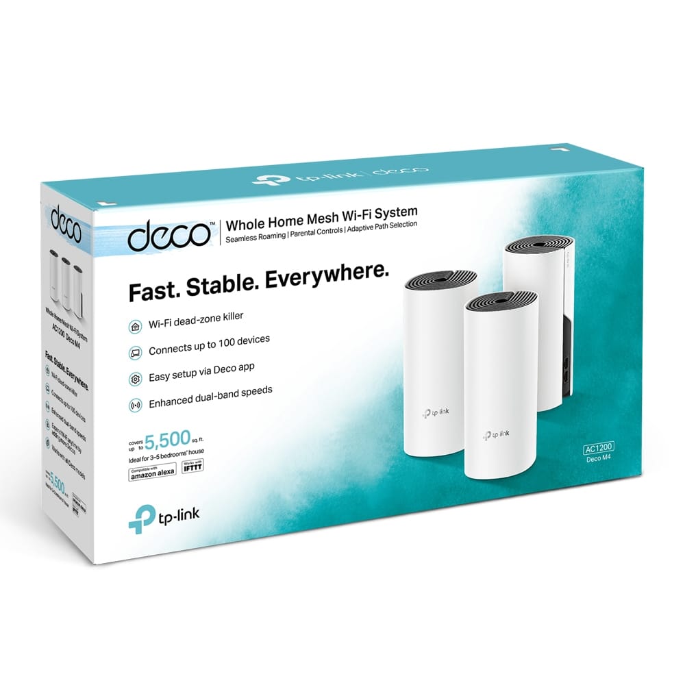 TP-Link AC1200 Whole-Home Mesh Wi-Fi Unit, (3-pack) | Deco M4(3-pack) - متجر نصر