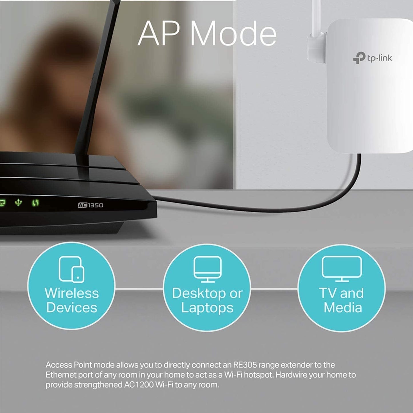 TP-Link AC1200 Wi-Fi  Wall Plugged Range Extender | RE305 - متجر نصر