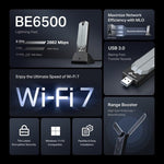 TP-Link Networks Tp-Link Archer TBE400UH | BE6500 Wi-Fi 7 High Gain Wireless USB Adapter