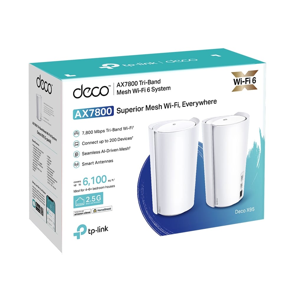 TP-Link AX7800 Tri-Band Mesh WiFi 6 System Deco X95(2-pack) - متجر نصر