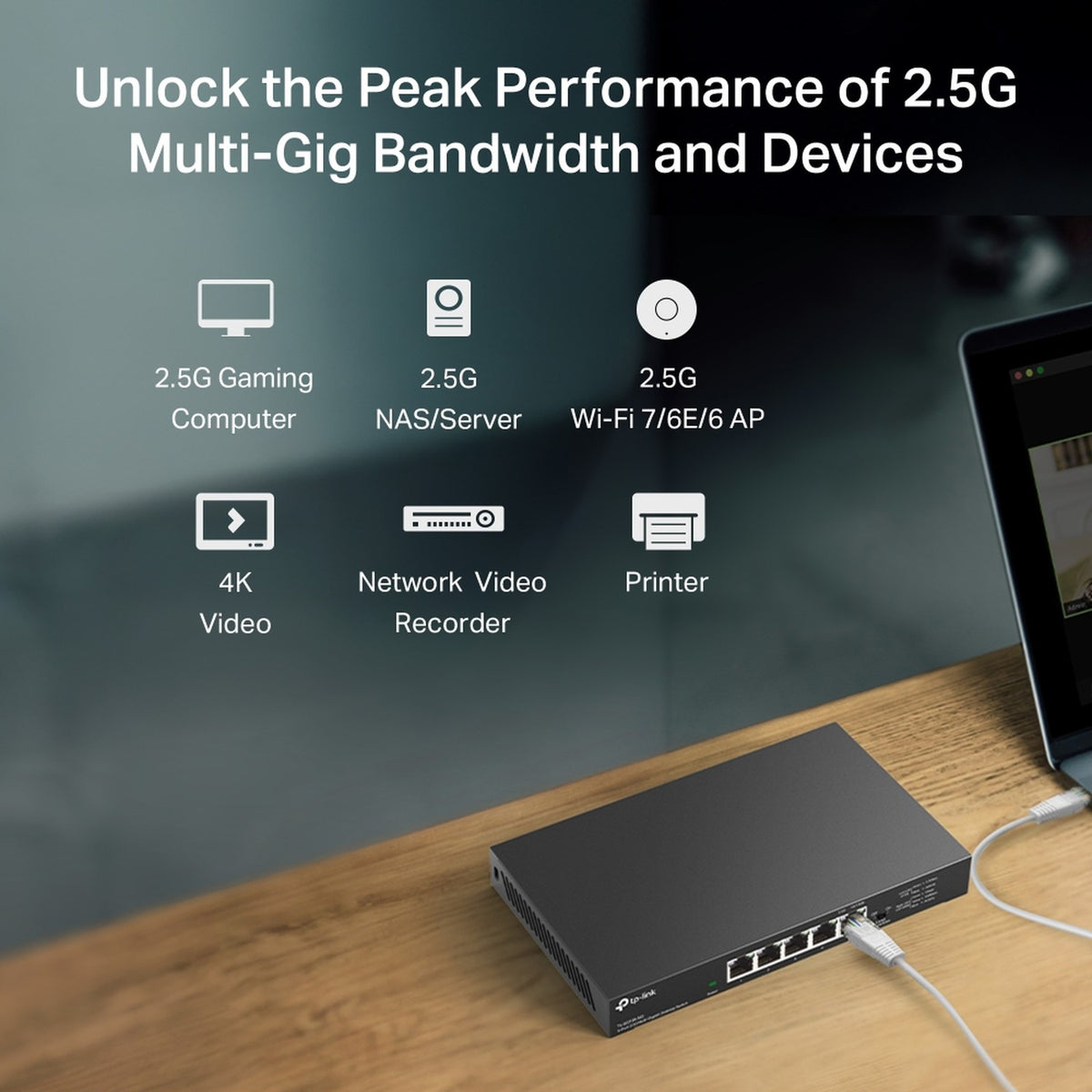 TP-Link® 5-Port 2.5G Multi-Gigabit Desktop Switch, Metal Casing | TL-SG105-M2 - متجر نصر