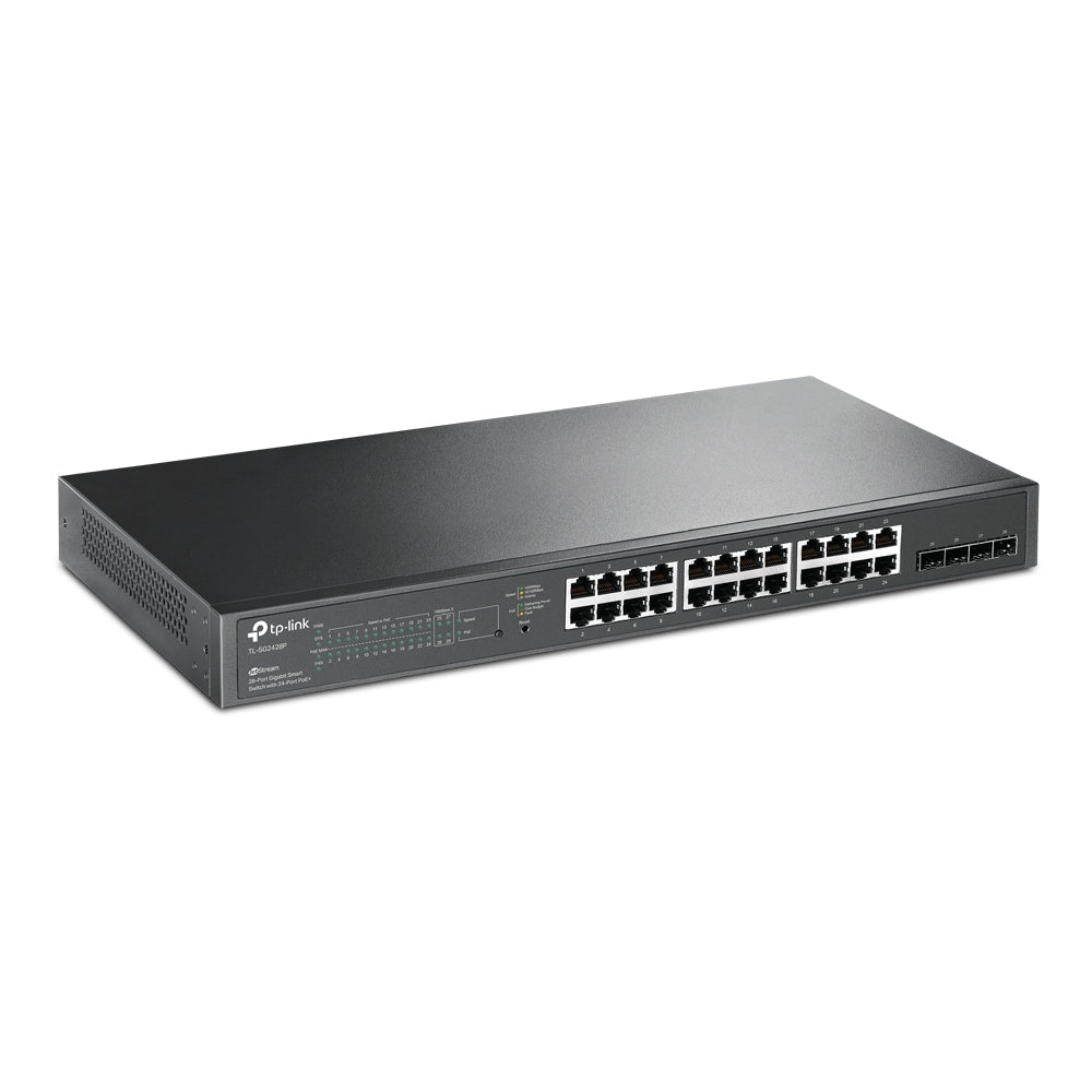 TP-Link JetStream 28-Port Gigabit Smart PoE+ Switch, 24 PoE+ Ports, 250W | TL-SG2428P - متجر نصر