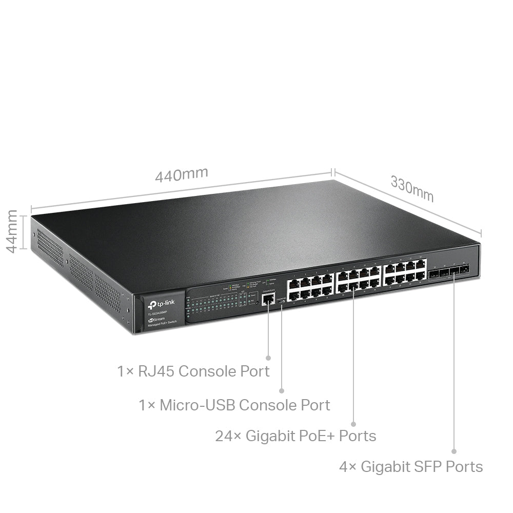 TP-Link JetStream 28-Port Gigabit L2 Managed PoE+ Switch, 24 PoE+ Ports, 384W | TL-SG3428MP - متجر نصر