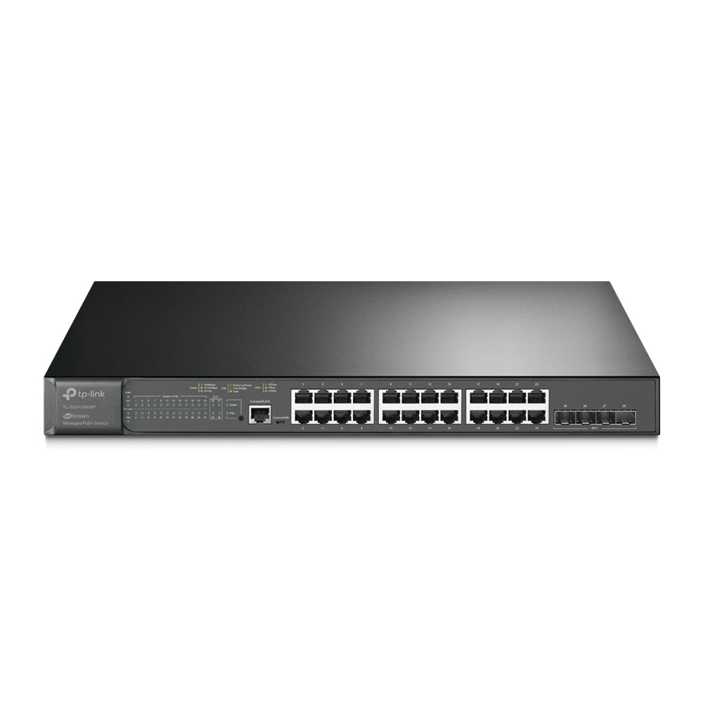 TP-Link JetStream 24-Port Gigabit L2+ Managed PoE+ Switch with 4 10GE SFP+ Slots, 384W | TL-SG3428XMP - متجر نصر
