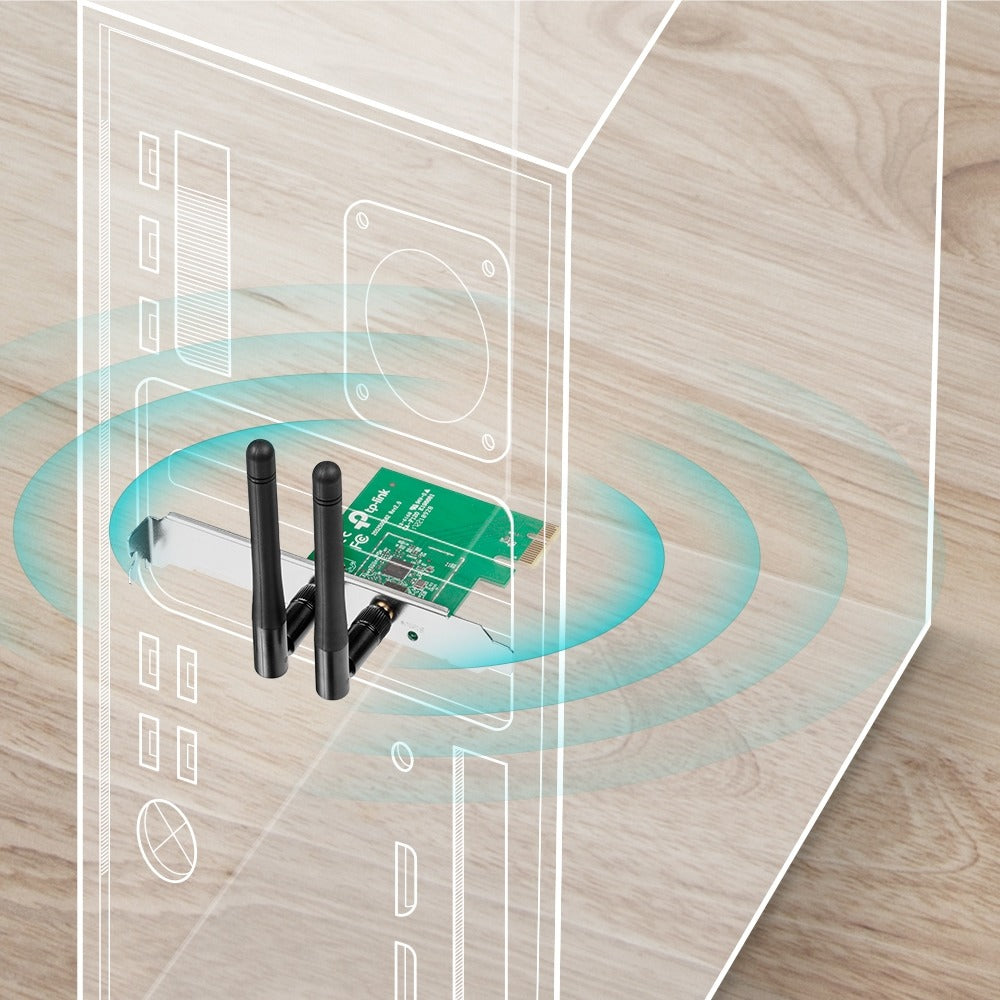كرت واي فاي PCI Express لاسلكي N300 Wi-Fi 4 بهوائيين من TP-Link | TL-WN881ND - متجر نصر