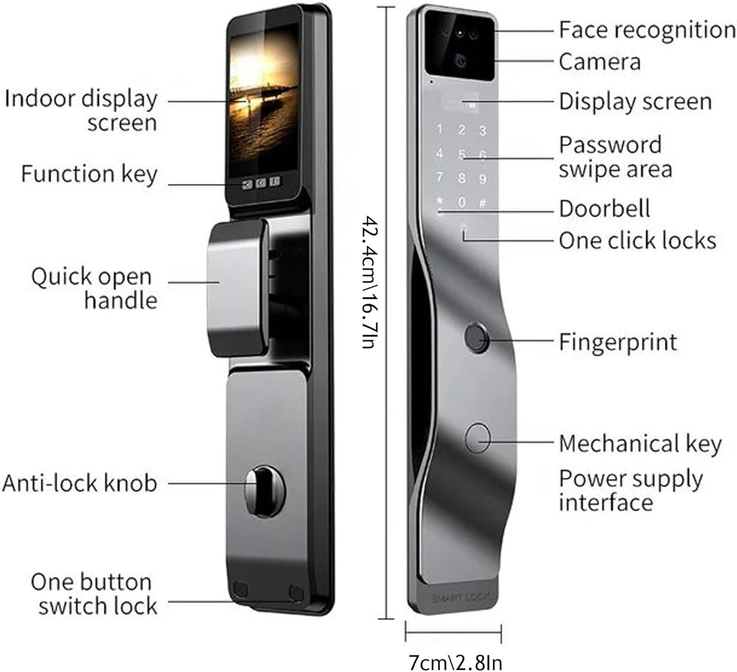Smart Door Lock Face Recognition -SE6 - متجر نصر
