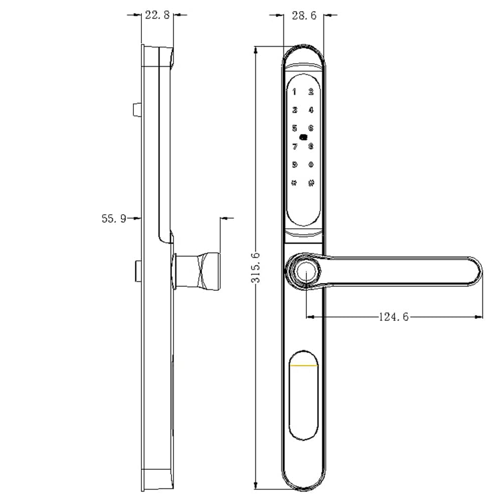 Smart Door Lock for Aluminum Door- SE64x - متجر نصر
