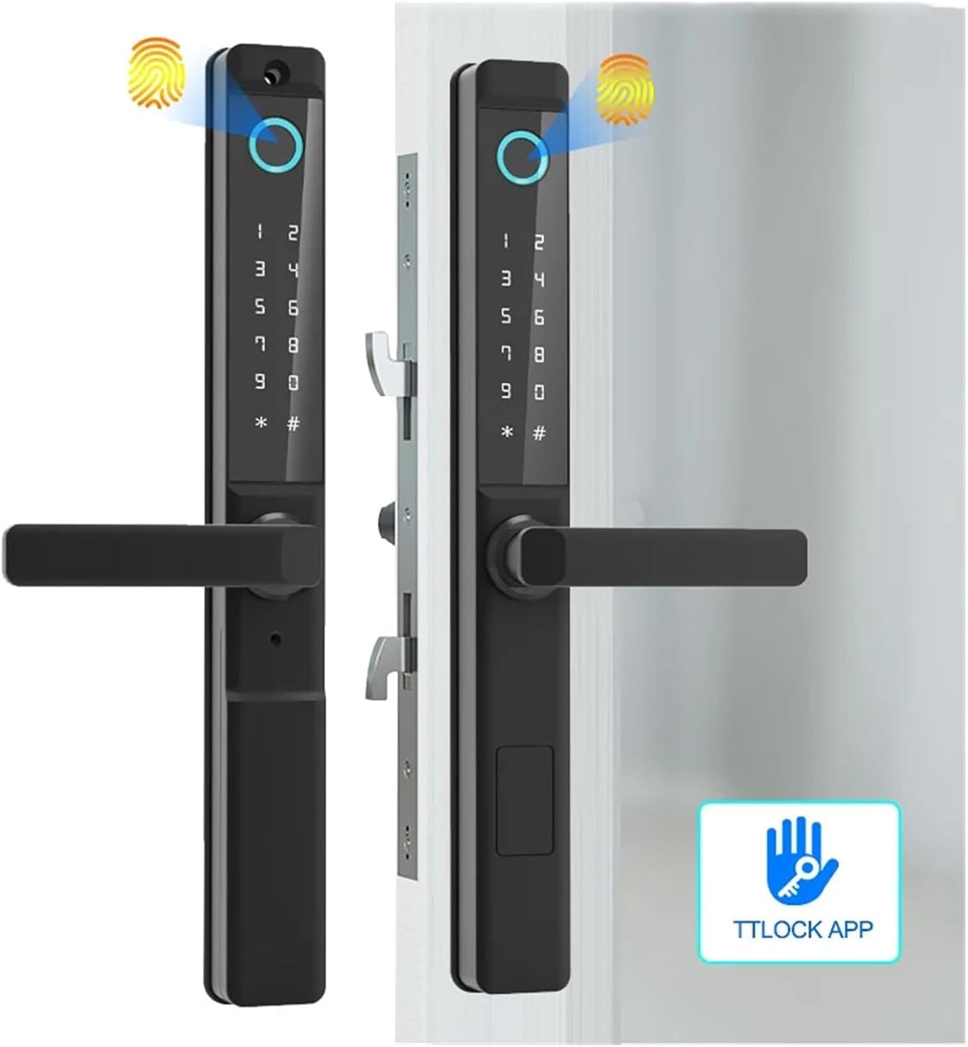 Smart Door Lock for Grille Door (Double-Sided Fingerprint) SE49 - متجر نصر