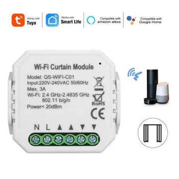 Tuya Smart Home 1 Curtain Module Tuya Mini Smart Curtain Switch | (1/2 Curtain)