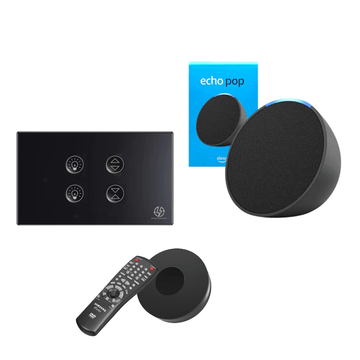 Tuya Smart Home Alexa + Smart Switch (2 Light Switch +Curtain) + Smart IR Remote / Without Installation Service Smart Home Bundle NTO1
