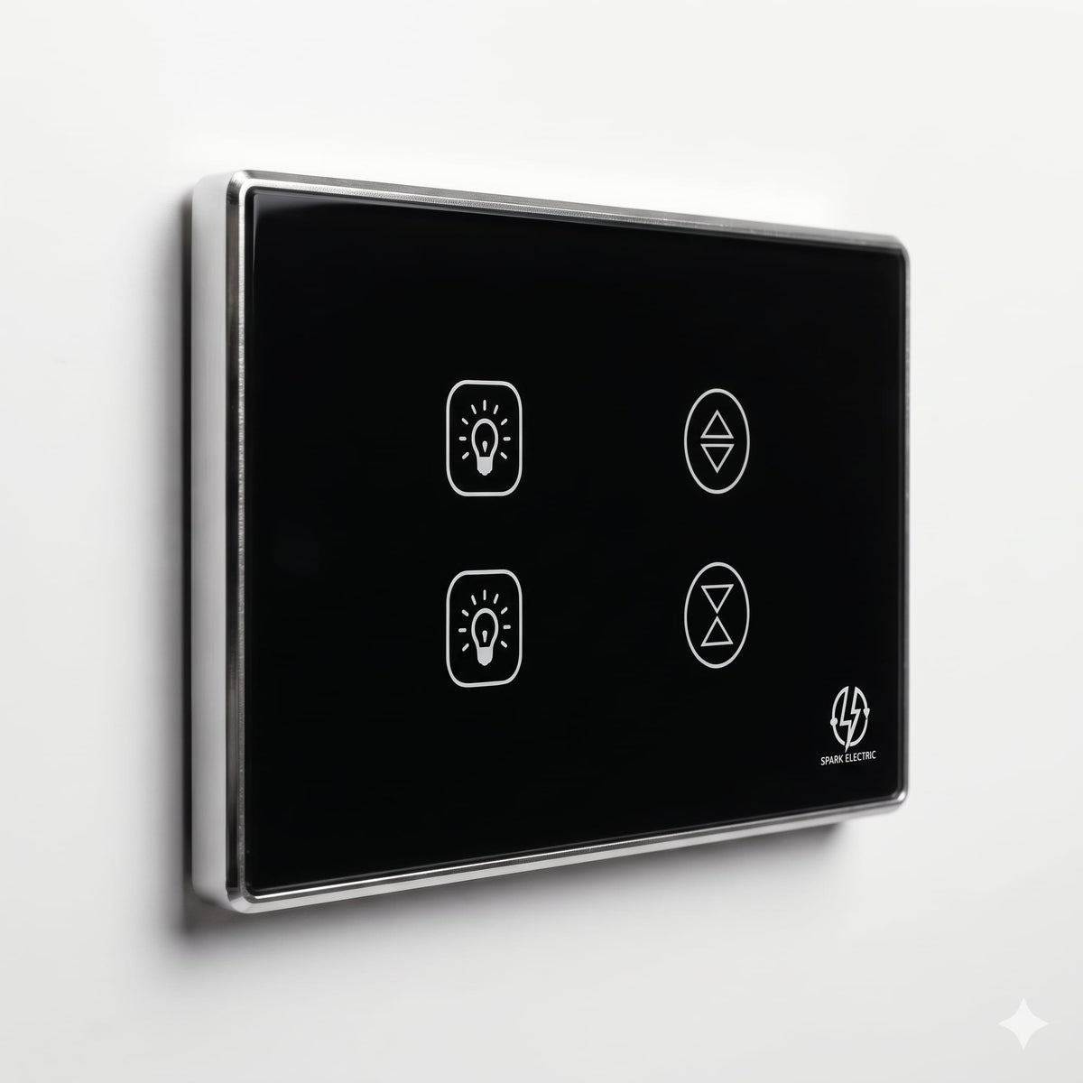 Tuya Smart Deluxe Switch | 2 Light & 1 Curtain | Aluminum Frame | Spark Electric - متجر نصر
