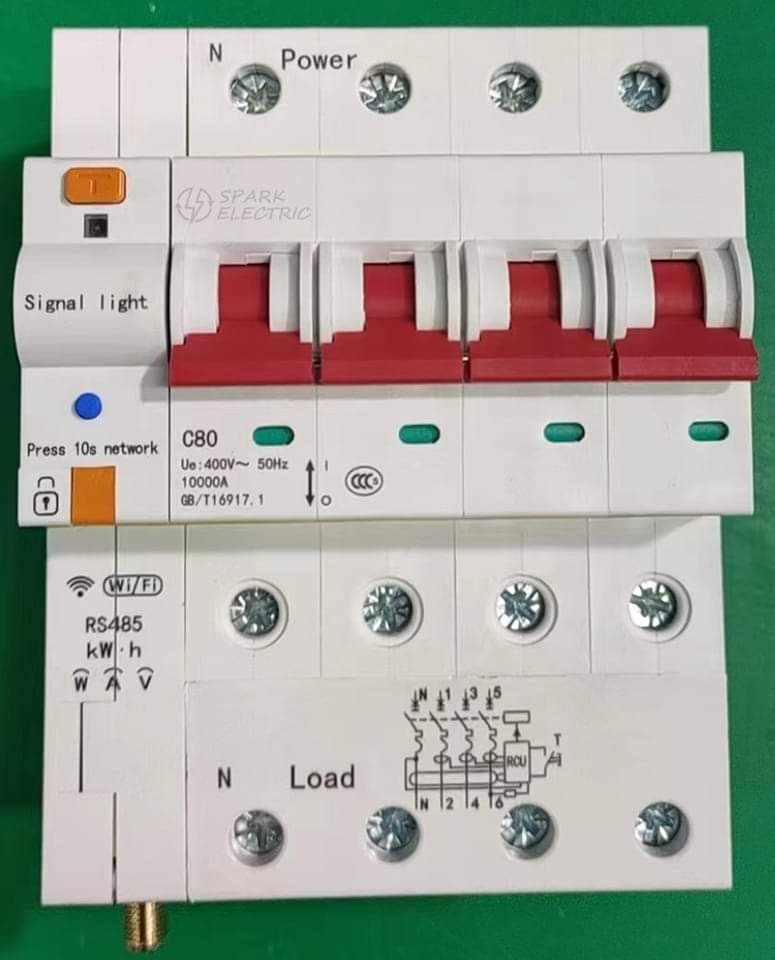 Smart Breaker 4 Pole (Handle) (90mm / 100A) (Earth Leakage/Energy Meter) - متجر نصر