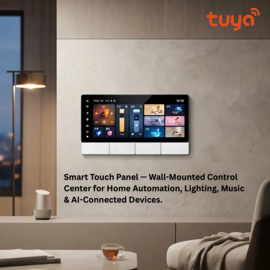 لوحة تحكم ذكية للمنزل مقاس 6 بوصة من Tuya مع بوابة Zigbee و4 مفاتيح ذكية - متجر نصر